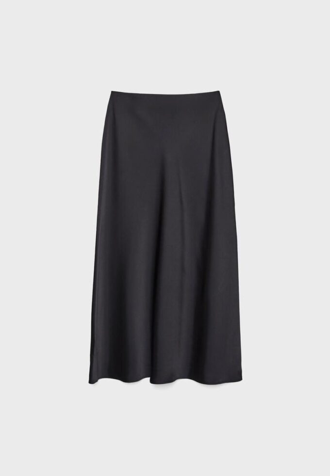 Midi-skjørt i sateng