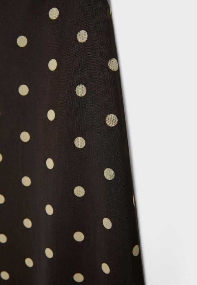 Midi-skjørt i tyll med prikker