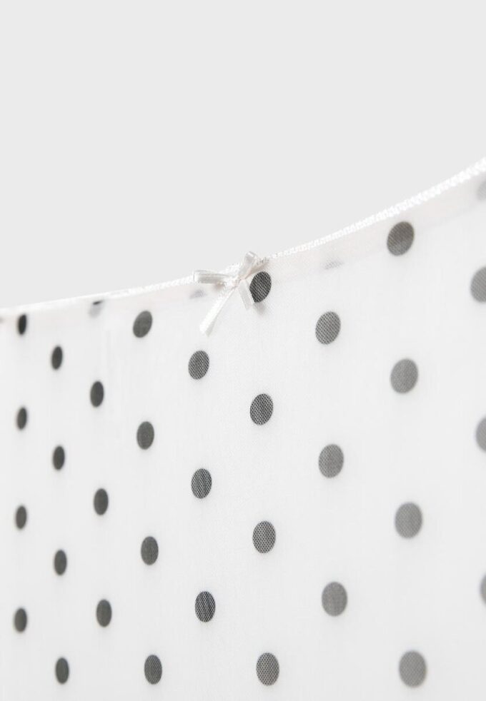 Midi-skjørt i tyll med prikker