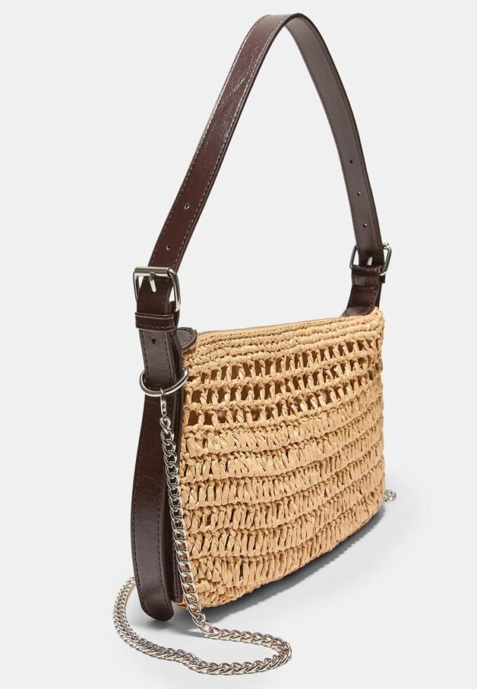 Mini-håndveske i heklet stoff