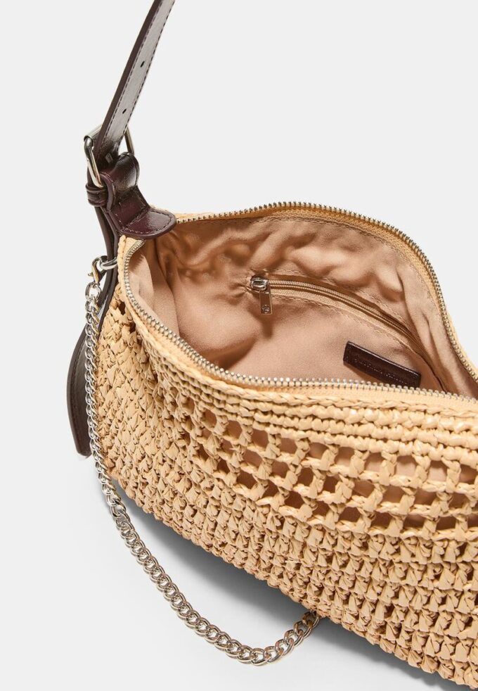 Mini-håndveske i heklet stoff