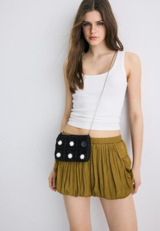 Mini Mirror Crochet Crossbody Bag