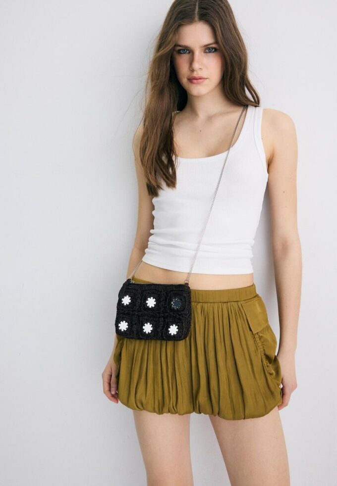 Mini Mirror Crochet Crossbody Bag