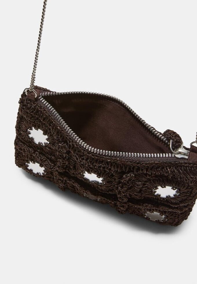 Mini Mirror Crochet Crossbody Bag