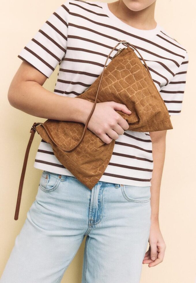 Mini Soft-Touch skulderveske med glidelåser