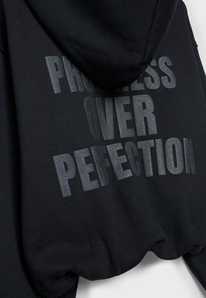 Mønstret bomber-sweatshirt med hette og trykk