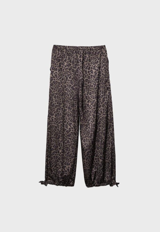 Mønstret, løstsittende satengbukser