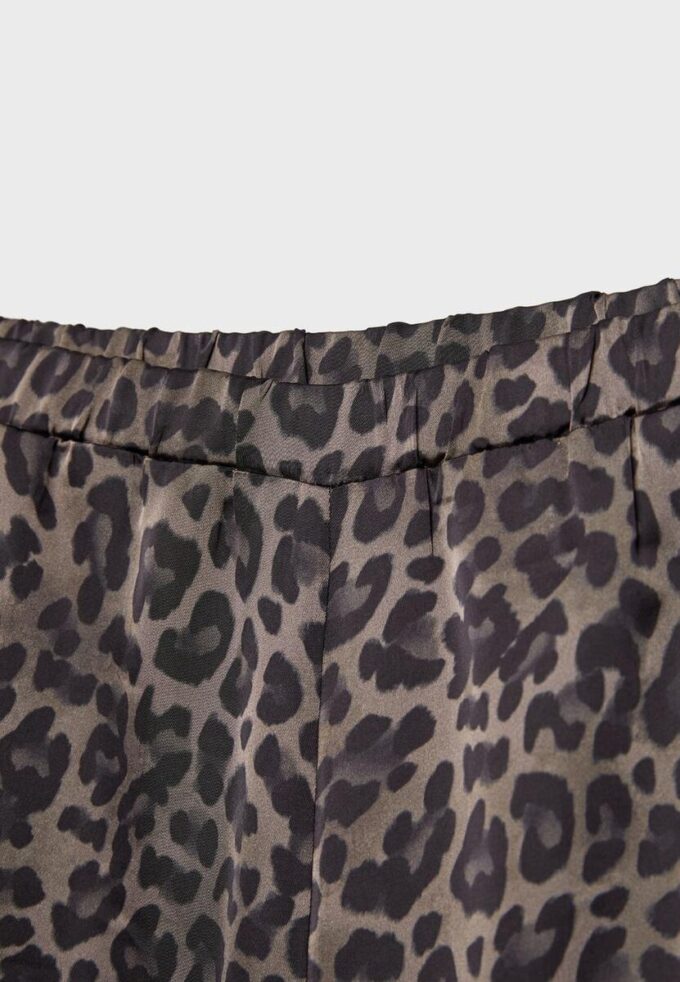 Mønstret, løstsittende satengbukser