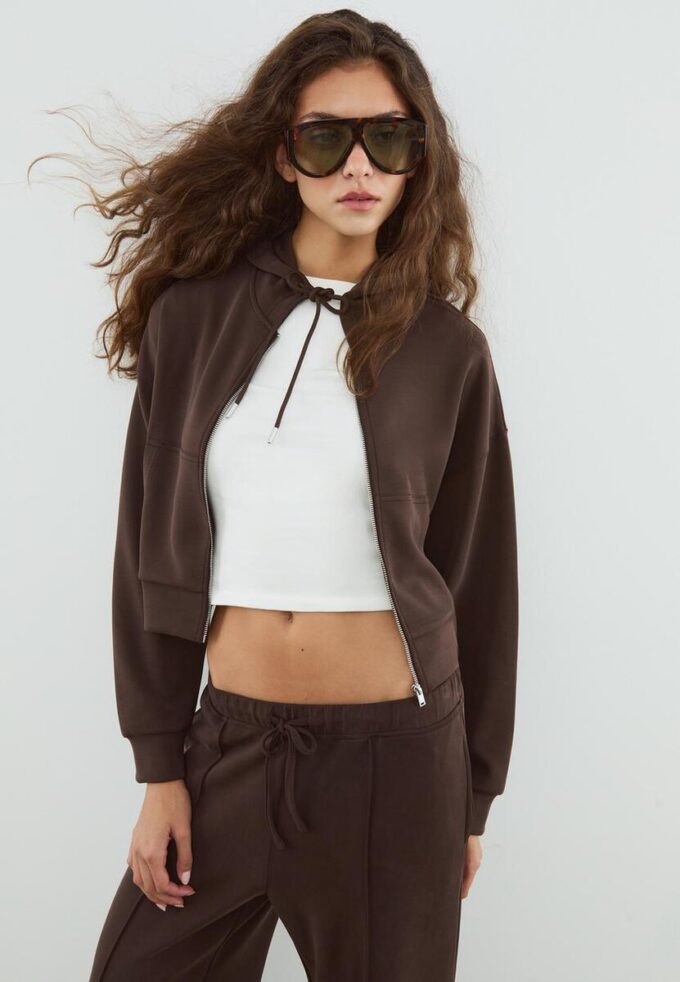 Myk sweatshirt med glidelås