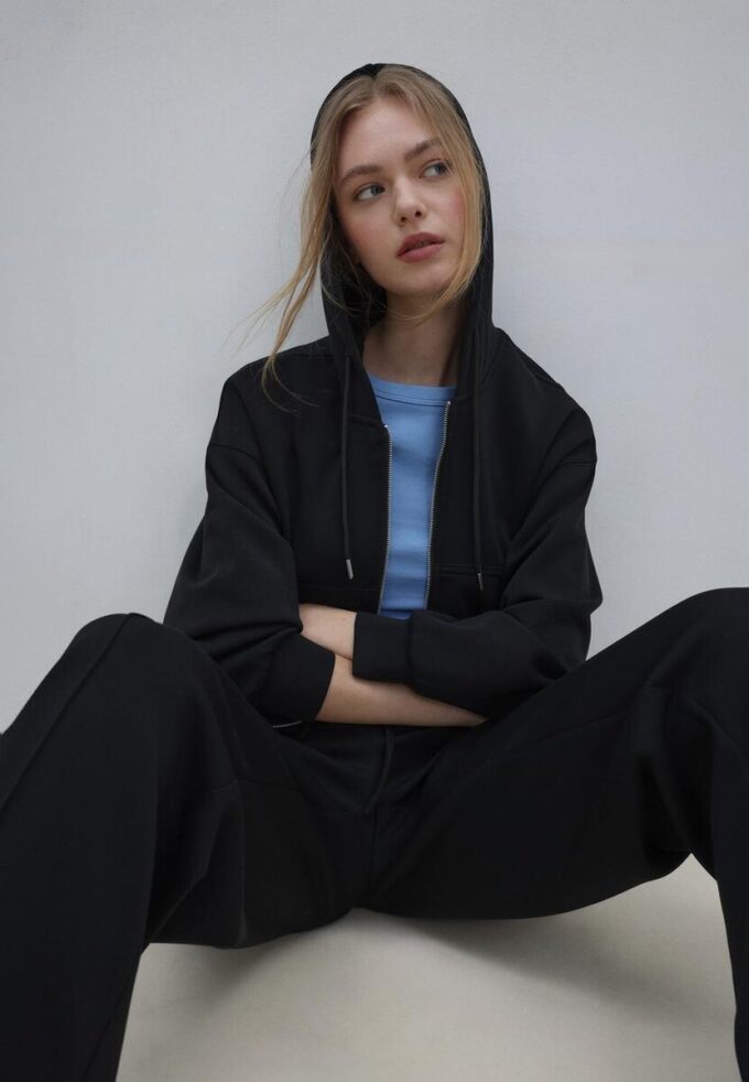 Myk sweatshirt med glidelås