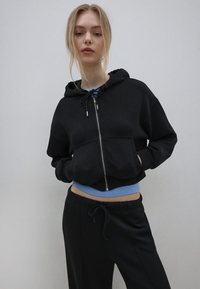 Myk sweatshirt med glidelås