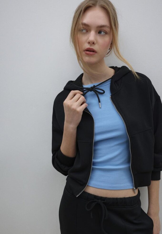 Myk sweatshirt med glidelås