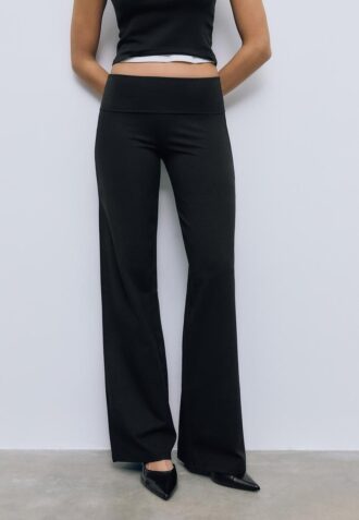 Nettbukser med brettet linning