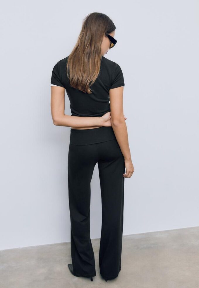 Nettbukser med brettet linning