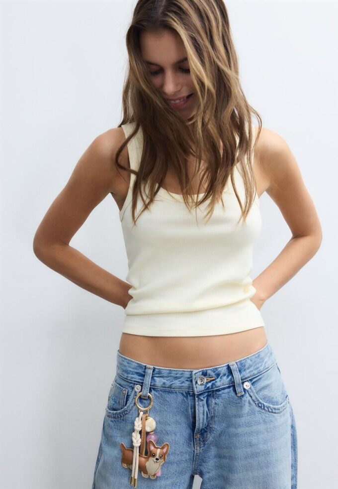 Nøkkelring med corgi-hund-smykke