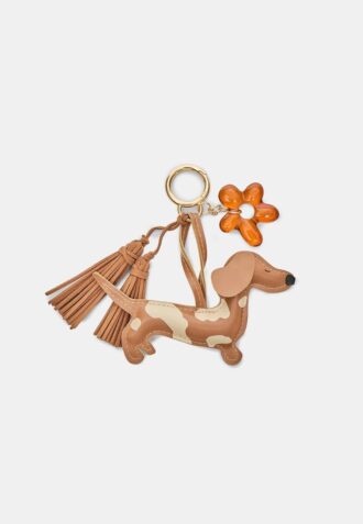 Nøkkelring med hund- og blomsteranheng