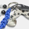 Nøkkelring med polka dot-hundesmykke
