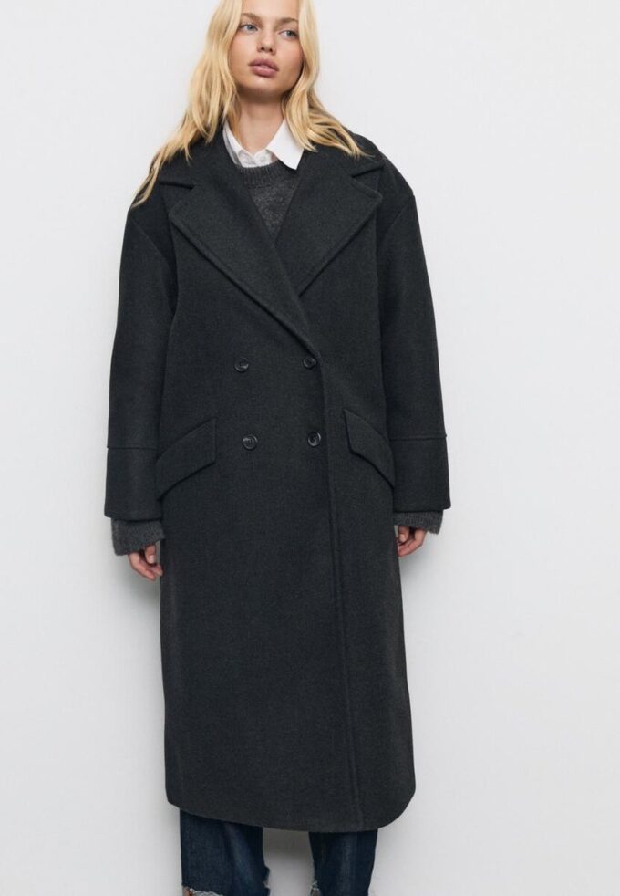 Oversize-frakk med Soft-Touch-overflate