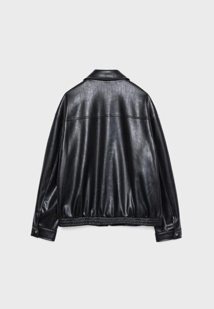 Oversize-jakke i skinnimitasjon