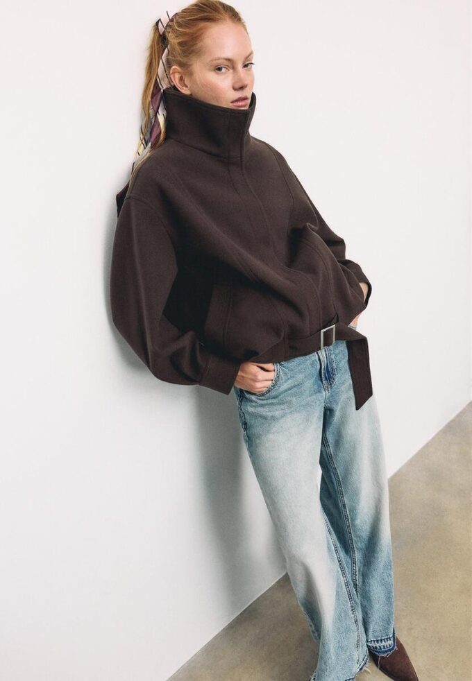 Oversize Soft-Touch bomberjakke