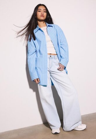 Oversize stripete skjorte