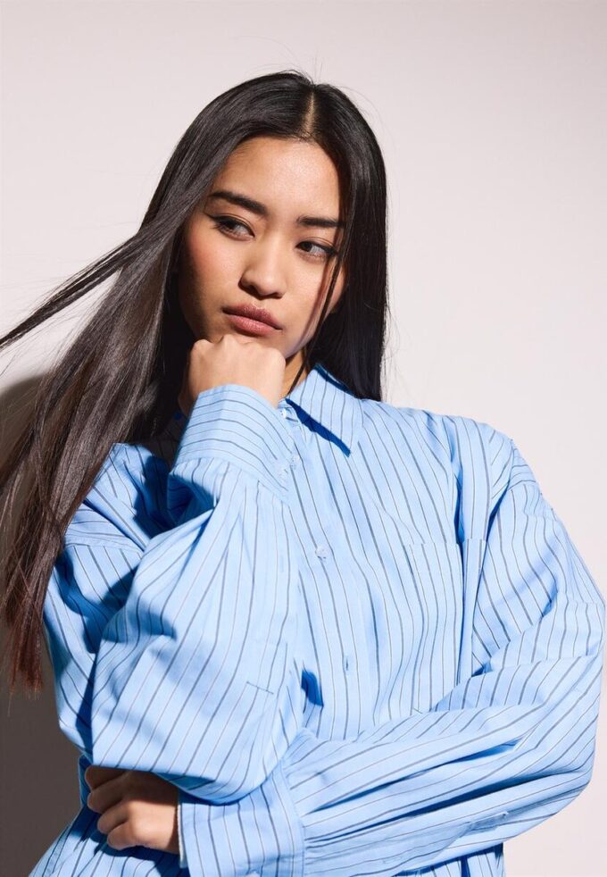 Oversize stripete skjorte