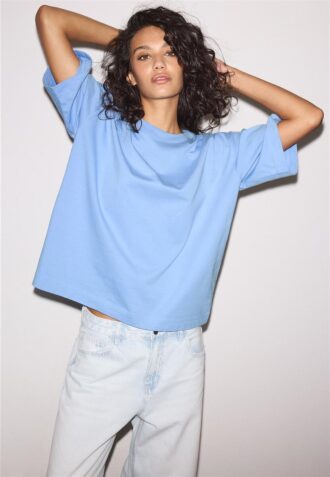 Oversize T-skjorte med korte ermer