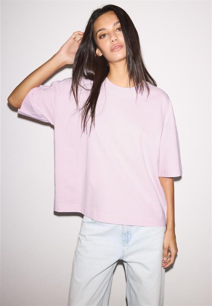 Oversize T-skjorte med korte ermer