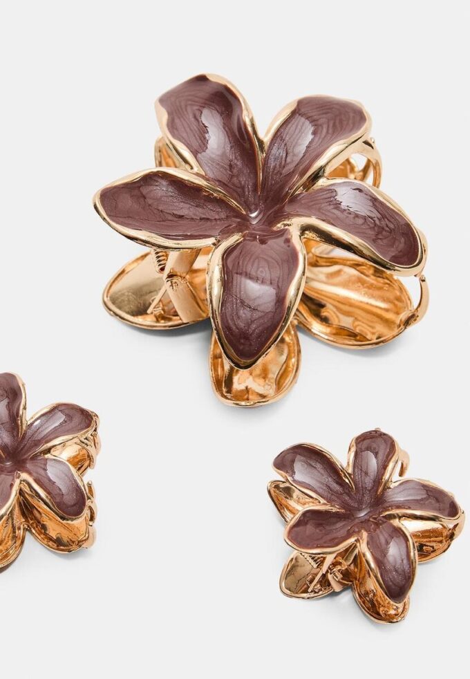 Pakke med 3 blomsterhårspenner