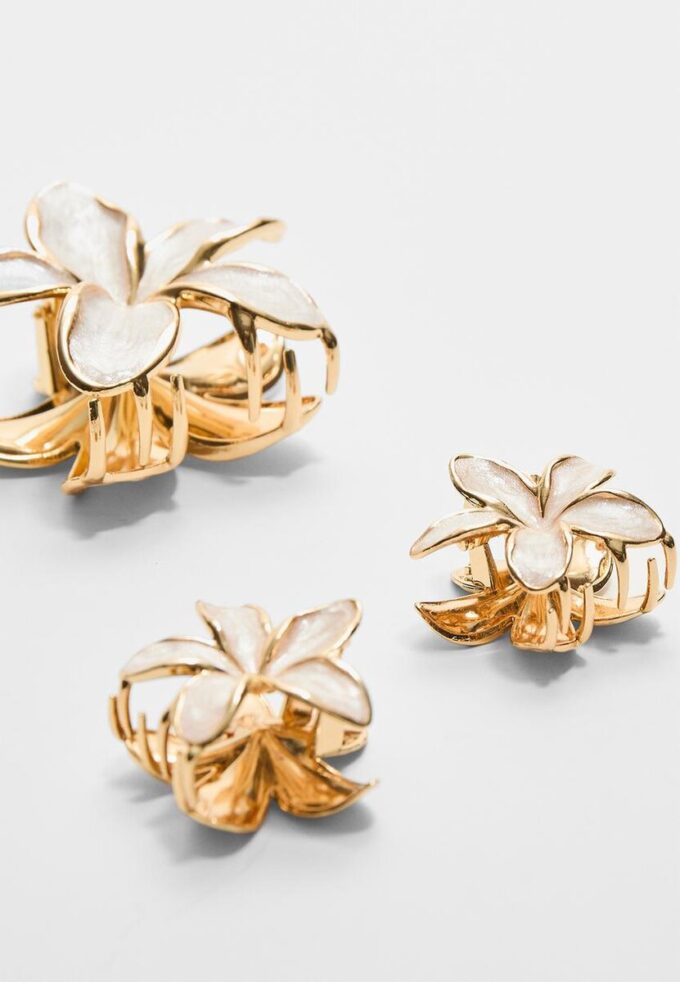 Pakke med 3 blomsterhårspenner