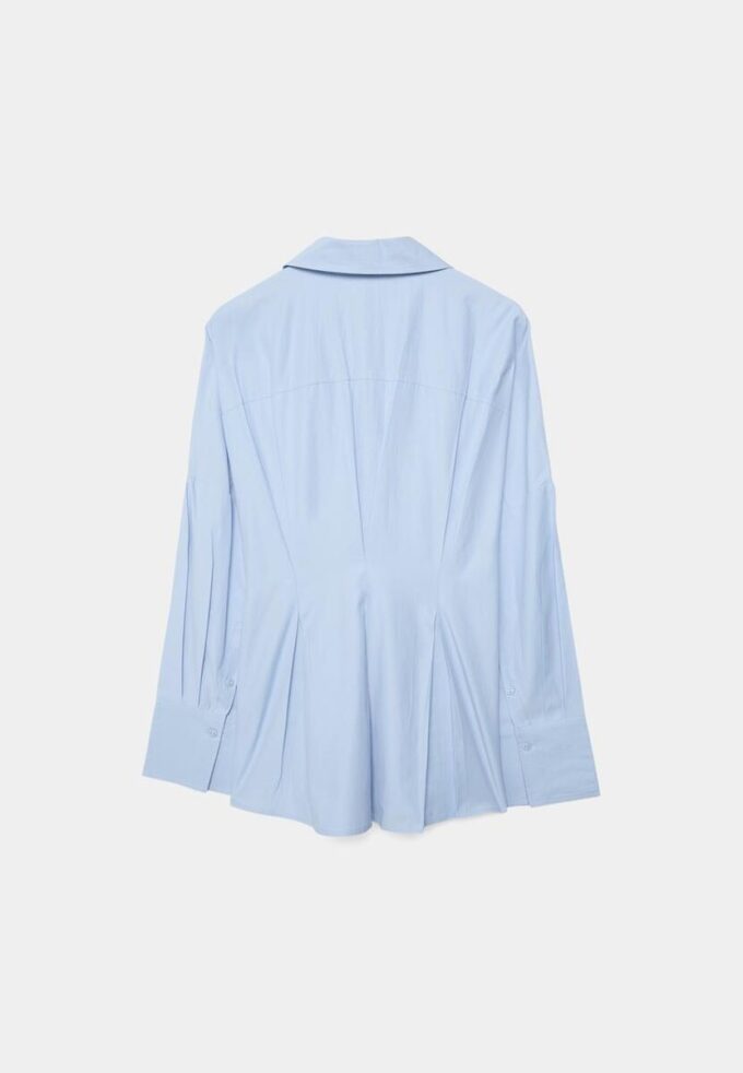 Poplin-skjorte med plissering