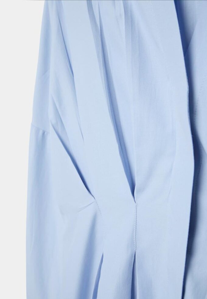 Poplin-skjorte med plissering