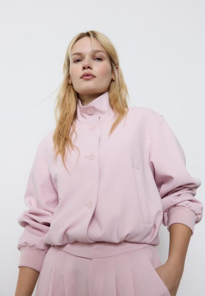 Puffjakke med høy hals