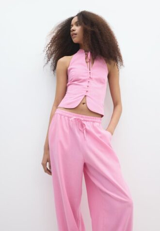 Qipao-halterneck-top med knapper