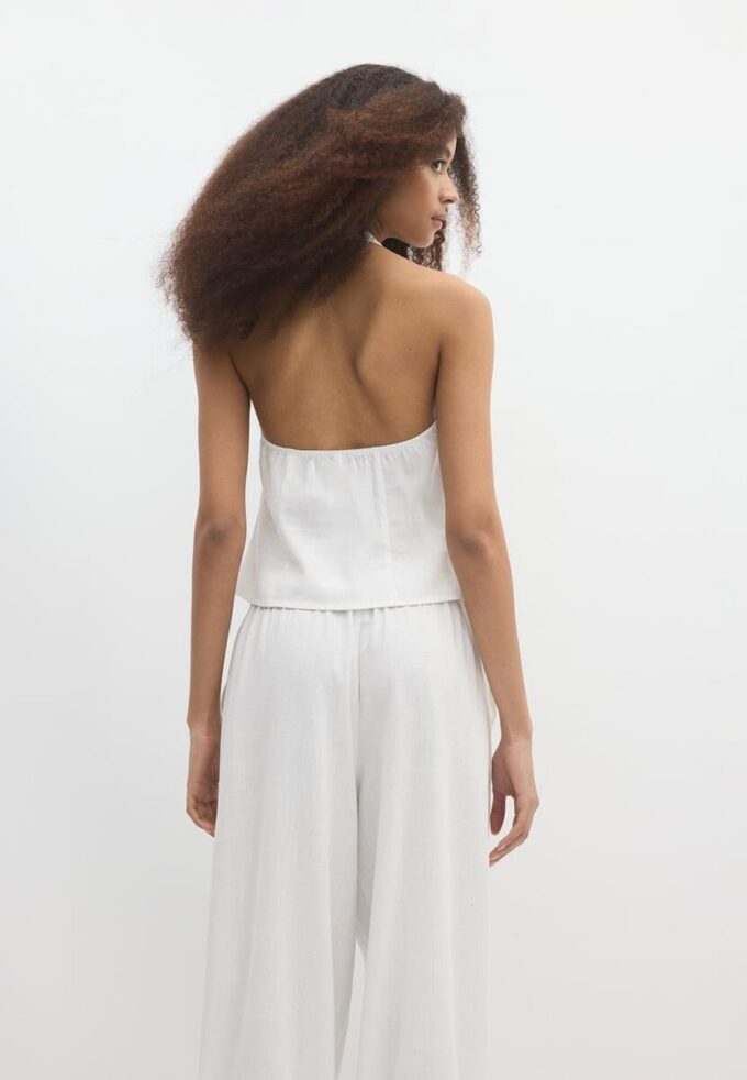 Qipao-halterneck-top med knapper