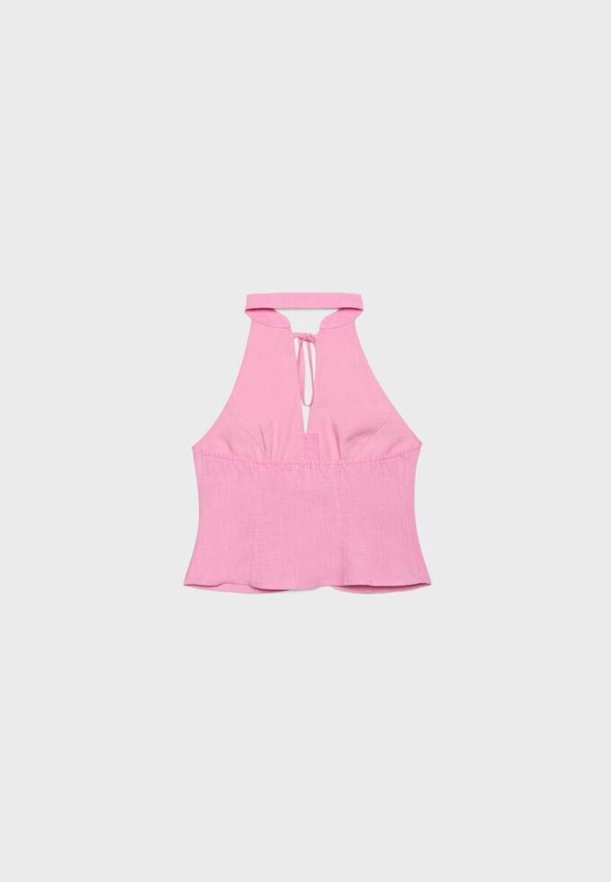 Qipao-halterneck-top med knapper