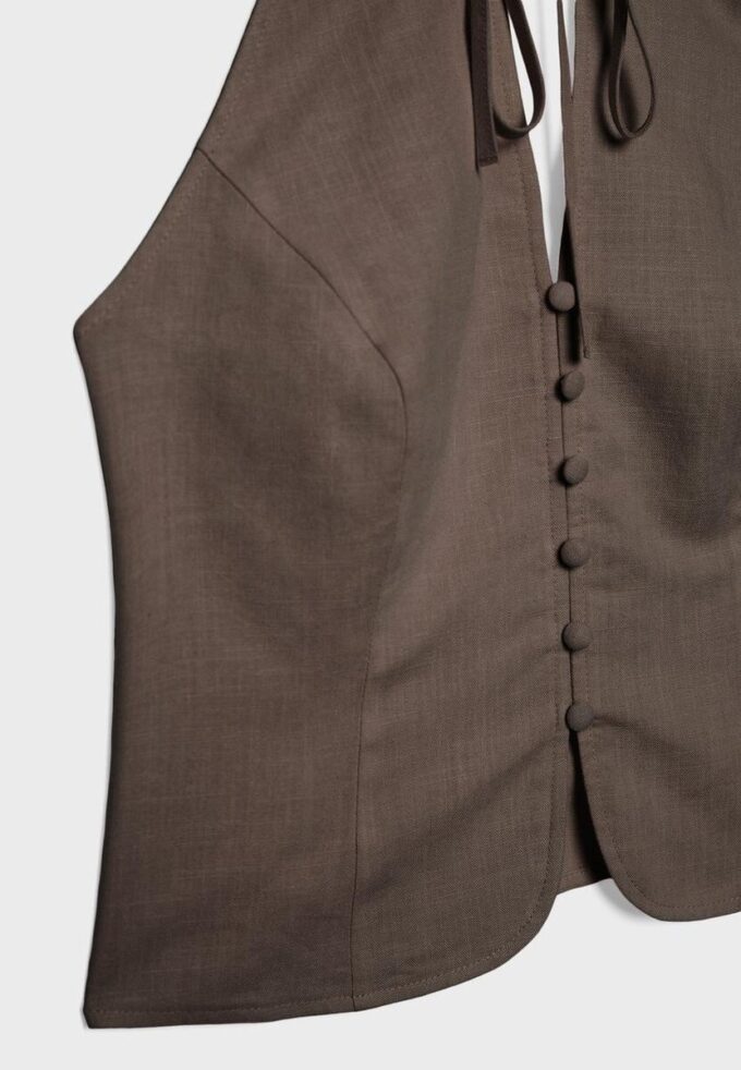 Qipao-halterneck-top med knapper