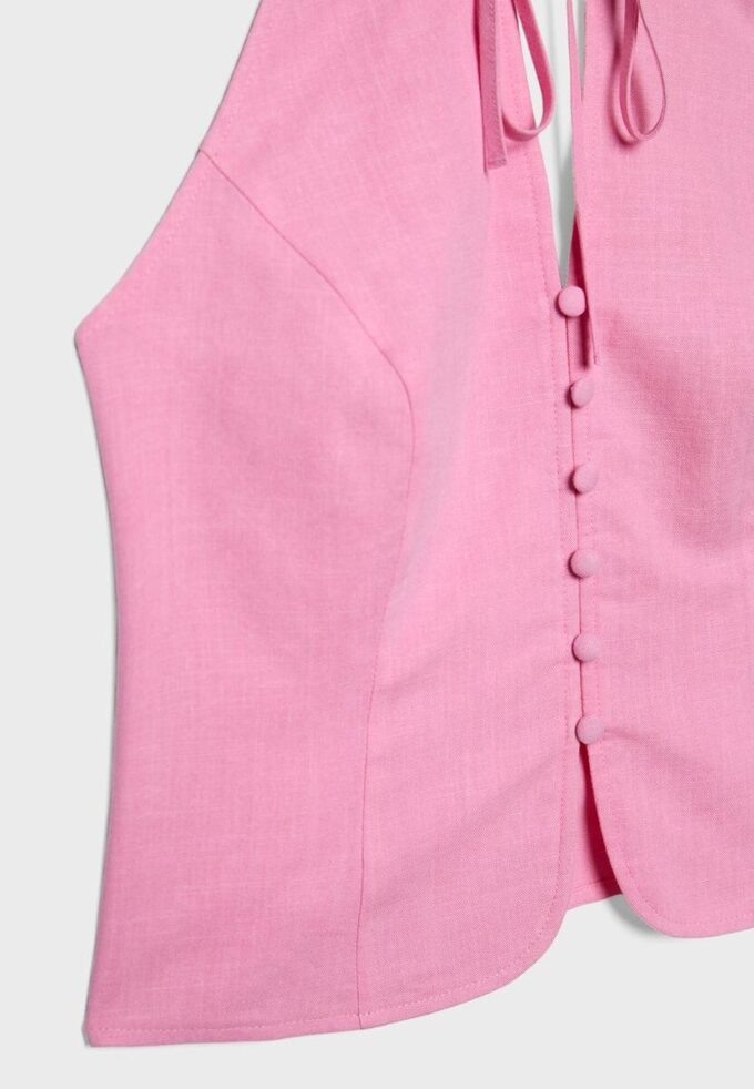 Qipao-halterneck-top med knapper