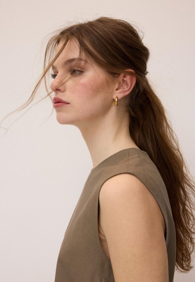 Racerback-topper med lin-effekt