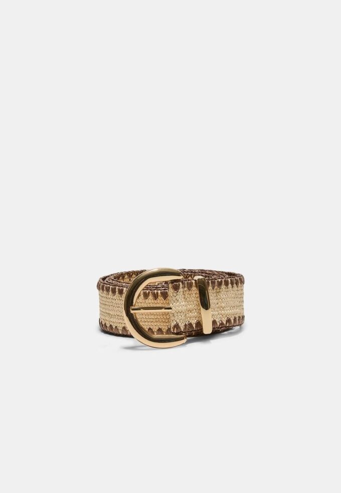 Raffiabelte med synlige sømmer