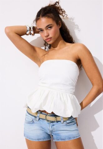 Raffiabelte med synlige sømmer