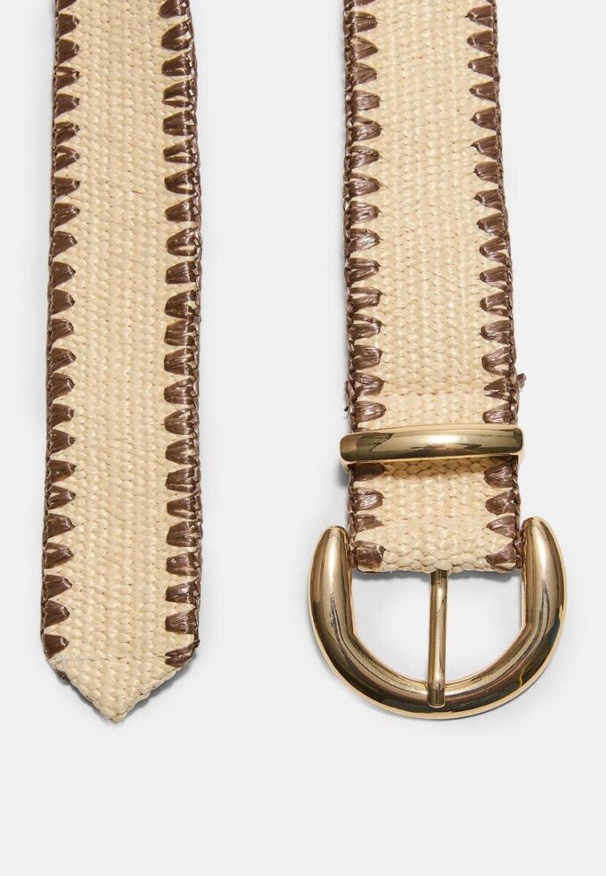 Raffiabelte med synlige sømmer