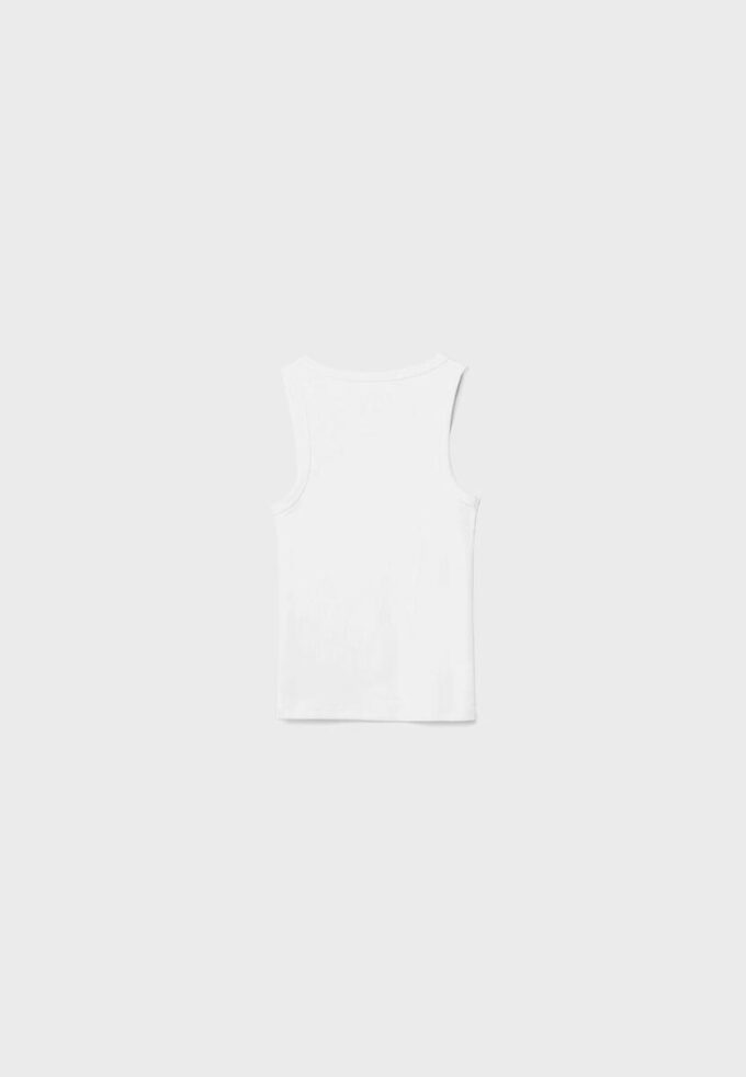 Ribbet T-skjorte med racerrygg