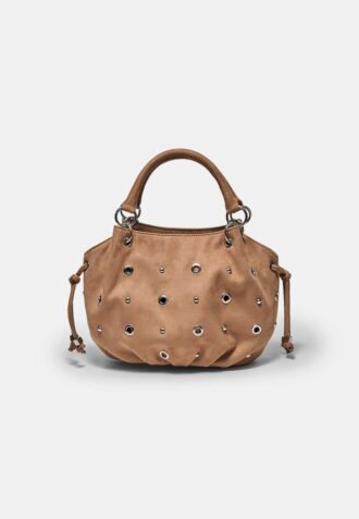 Rund crossbody-veske med øyedetaljer