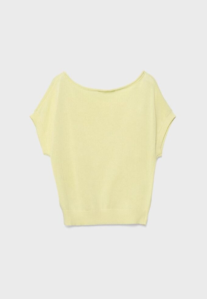 Rustikk strikket topp med båthals