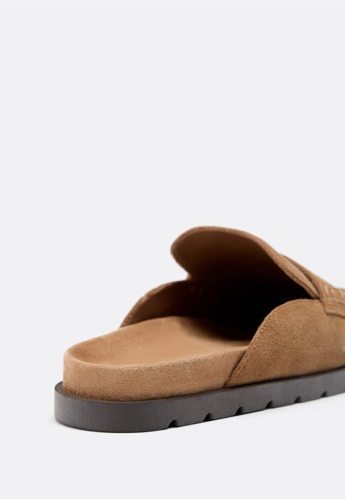 Ryggløse loafers i skinn