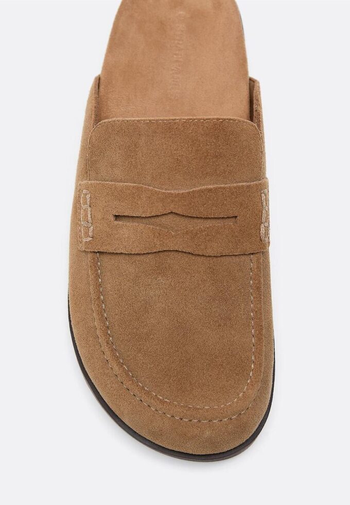 Ryggløse loafers i skinn