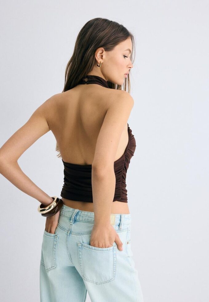 Rynket halterneck-top