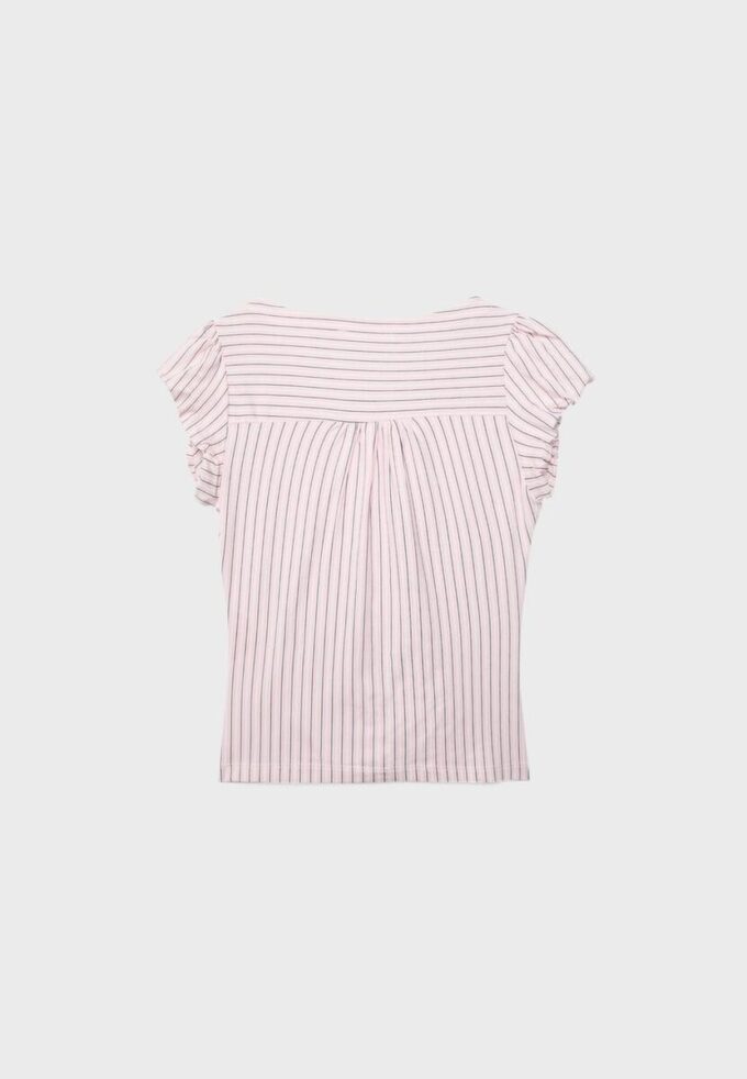 Rynket skjorte med korte ermer