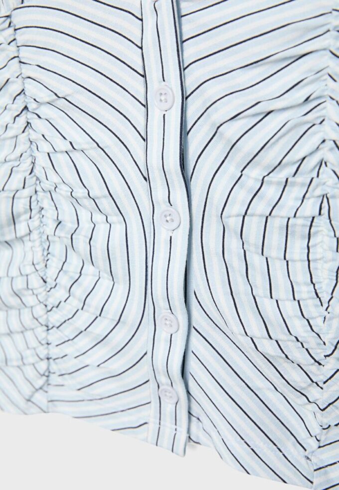 Rynket skjorte med korte ermer